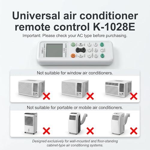Miniatura 2 de Mando Aire Acondicionado Universal K-1028E, 1000 en 1 LCD Universal Remote Control Compatible con LG Samsung Daikin Gree Midea Haier Toshiba y Más Marcas, Reemplazo AC con Enfriamiento Rápido