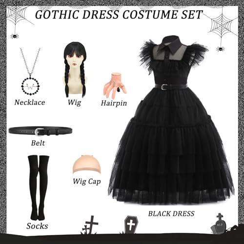 Vestido negro para niña disfraz Halloween miniatura 2