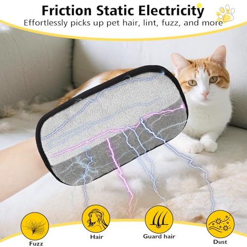 Zivacate Tierhaarentferner Handschuh - Wiederverwendbarer Elektrostatischer Tierhaarentferner, Doppelseitige Fellpflegehandschuhe für Couch, Möbel, Teppich, Autositz - 2 Stück