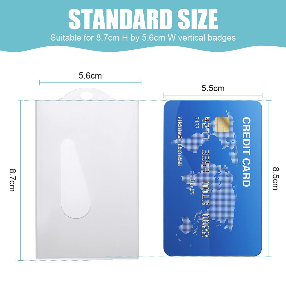 Vicloon Porta Badge Verticale, 5 Pezzi, Plastica con Fessura per il Pollice, Bianco