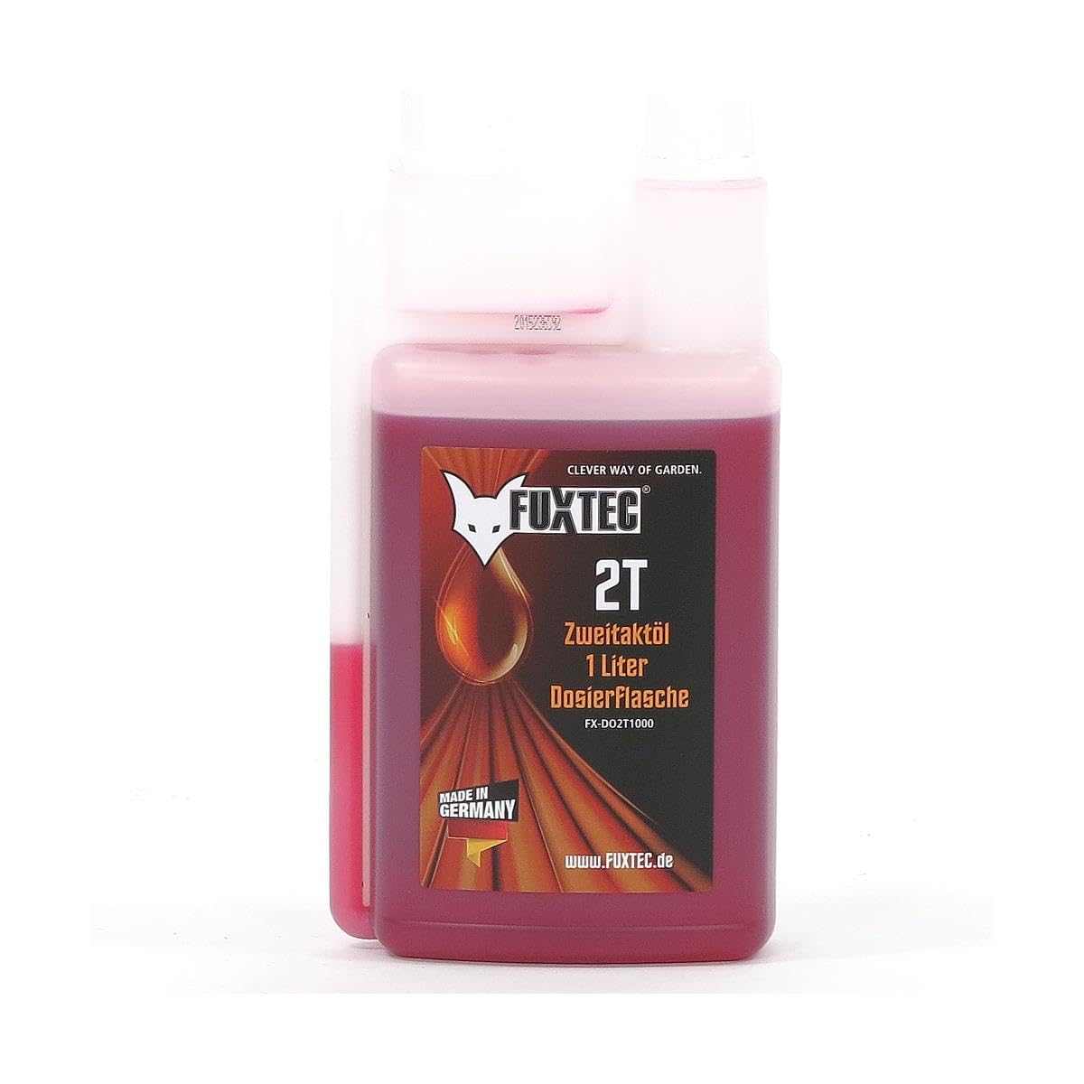 Aceite de 2 tiempos FUXTEC de 1 litro en botella dosificadora, por ejemplo, para desbrozadoras - Made in Germany
