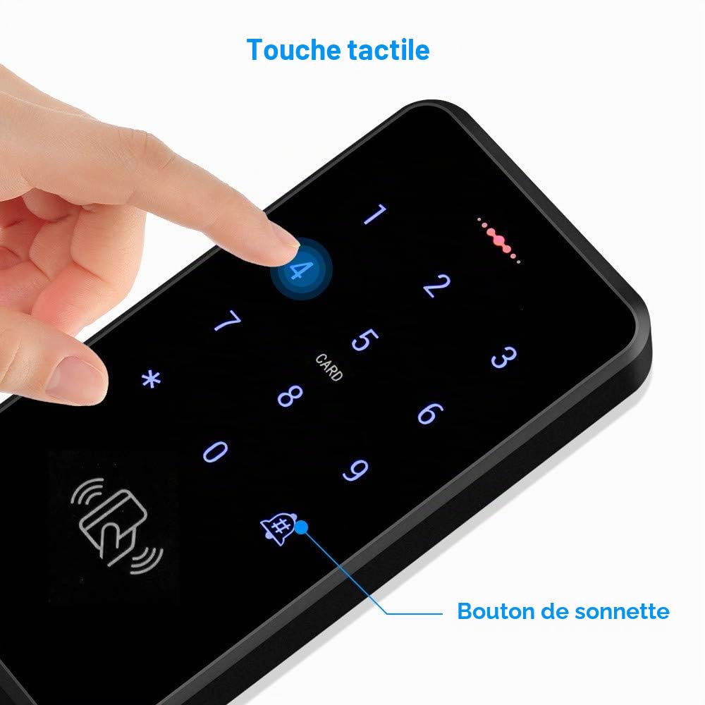 FST IP68 étanche Contrôle d'accès Clavier Extérieur RFID Clavier Contrôleur d'accès WG26 / 34 écran Tactile + 10 pcs Porte-clés pour Système de Contrôle d'accès de Porte