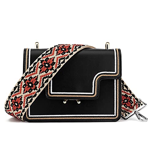 Image of Silvery Buckles Wide Shoulder Strap Adjustable Replacement Belt Crossbody Canvas Bag Handbag