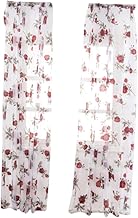 Yardenfun 1 Peça Cortinas De Tule Cortinas Transparentes De Linho Cortinas Florais Voiles De Janela Cortinas Para Meninas Cortinas De Janela Florais Triagem De Janela Decorar Painel Cortina