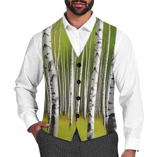 Sunshine in Late SummerMen's Suit Vest Slim Fit Formal Dress Waistcoat V Neck Casual Business Vests for Suit Or Tuxedo