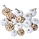 Miaikoe 16 Pcs Verschiedene Herbst Künstliche Kürbisse Ernte Weiß Faux und Gold Überzug für Halloween Thanksgiving Dekoration Anzeigen
