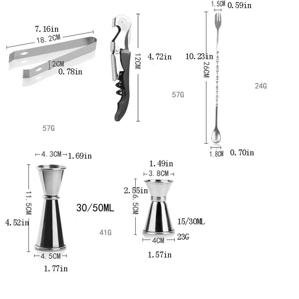 Barman Kit Bar Set, 16 pezzi in acciaio inox Cocktail Shaker Bar Tools, con display rotante stand e Bartending libretto, Home Bar strumenti for una Splendida esperienza Drink di miscelazione Set Barma