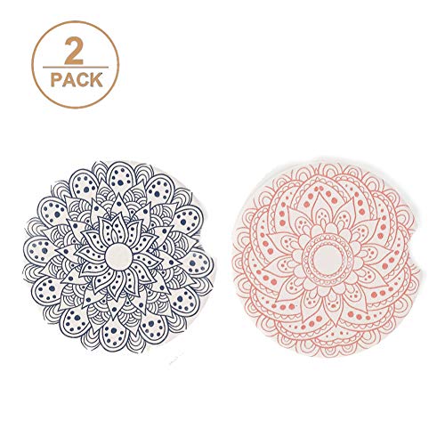 2.56" Absorbent Car Coasters 2 Pack, Auto Coasters for Cup Holders, Ceramic Car