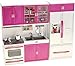 RBN Deluxe My Modern Kitchen Mini Playset Kit Battery Operated Kitchen Playset Refrigerator, Stove, Sink - Doll Size