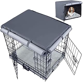 Mr.You Dog Crate Cover, 25 Inch Dog Kennel Cover, Heavy Duty Oxford Fabric Pet Crate Cover with Four Sides Open Zipper and Six Fastened Straps