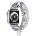 V-MORO Beaded Bracelet Compatible with Apple Watch Band 38mm/40mm/41mm/42mm(Series 10) 9 8 7 6 SE 5 4 Women Fancy Dressy Handmade Elastic Stretchy Strap Replacement Wristband Series 3 2 1(Gray)