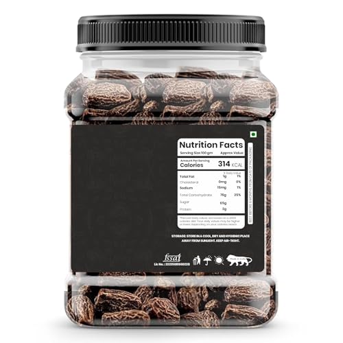 Farmer's Feast Black Dry Dates 1kg Chuhara Kali Kharak Sukha Khajur Kharek Healthy & Natural Black Dates Dry Fruits Jar Pack (1000GM) - Image 3