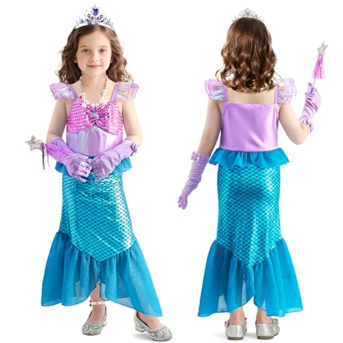 Disfraz de sirena para niñas princesa miniatura 2