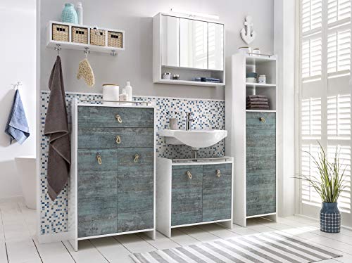 Schildmeyer Highboard, White Gloss/Patina, 114,3x65x33 cm Schildmeyer Highboard, White Gloss/Patina, 114,3x65x33 cm