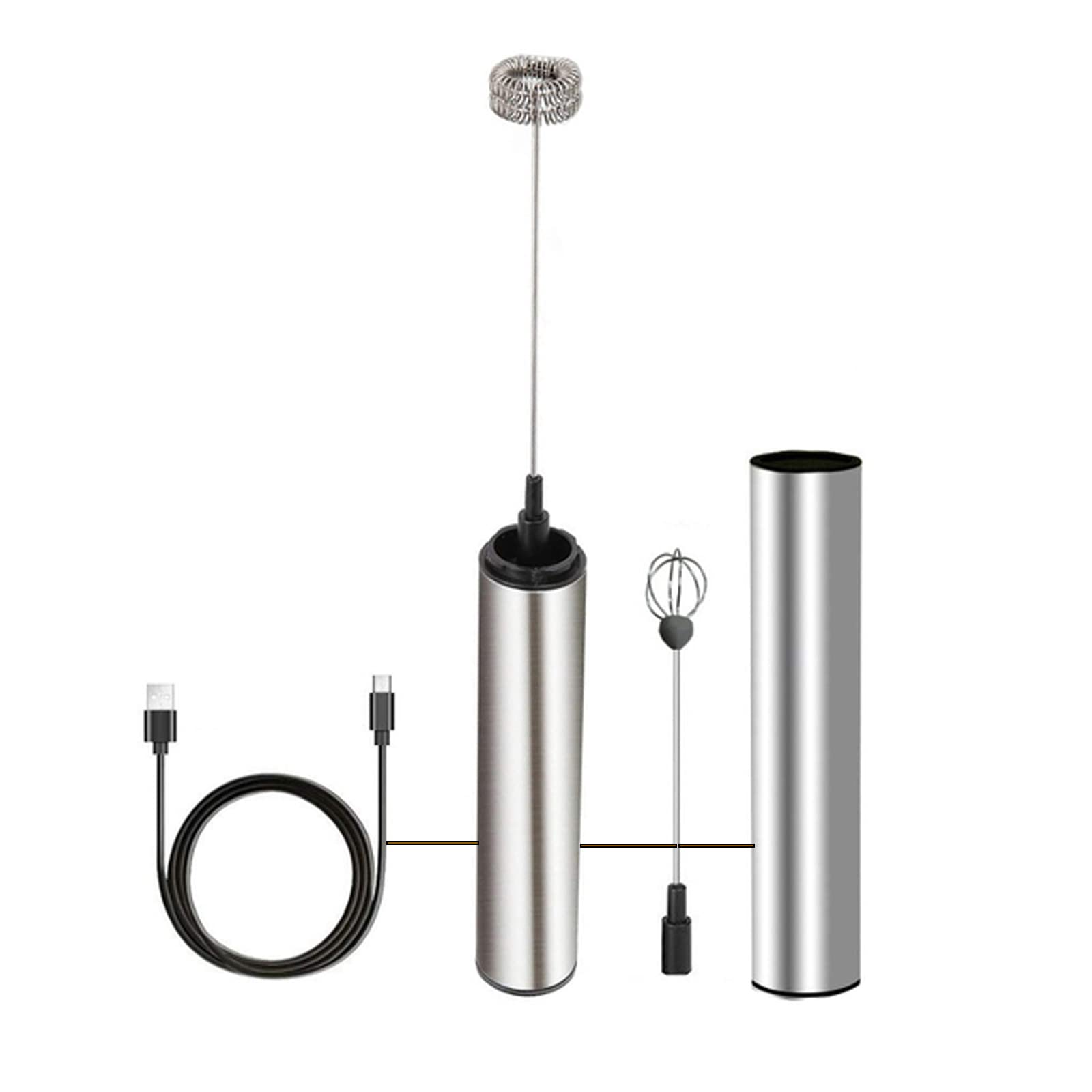 Montalatte Frullatore per caffè Portatile Frullatore Portatile Elettrico per caffè con Frusta Elettrica in Acciaio Inossidabile