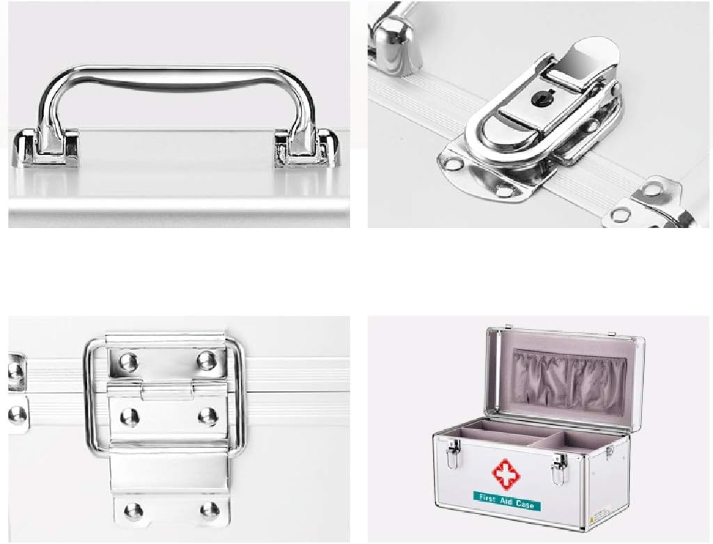 Kit di Pronto Soccorso Cassetta di Pronto Soccorso Chiudibile A Chiave Serratura di Sicurezza Scatola di Immagazzinaggio per Medicinali con Maniglia Portatile per Auto, Casa, Viaggio, Pink