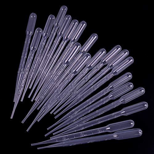POWERTOOL - Pipetas desechables para pasteur (plástico, graduadas, cuentagotas, para mezclar pinturas acrílicas y laboratorio), 100pcs 10ml, 517