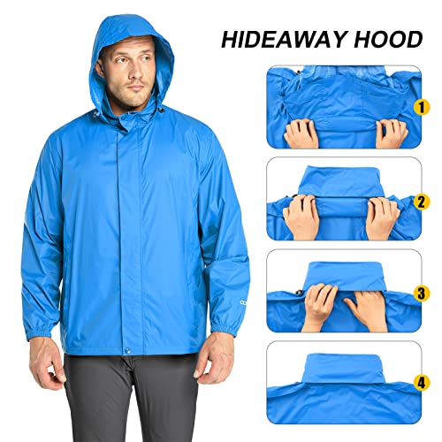 33,000ft Regenjas voor heren, licht, waterdicht, opvouwbare regenjas met capuchon, fiets, windbreaker, windjack, camping, outdoor - Image 5