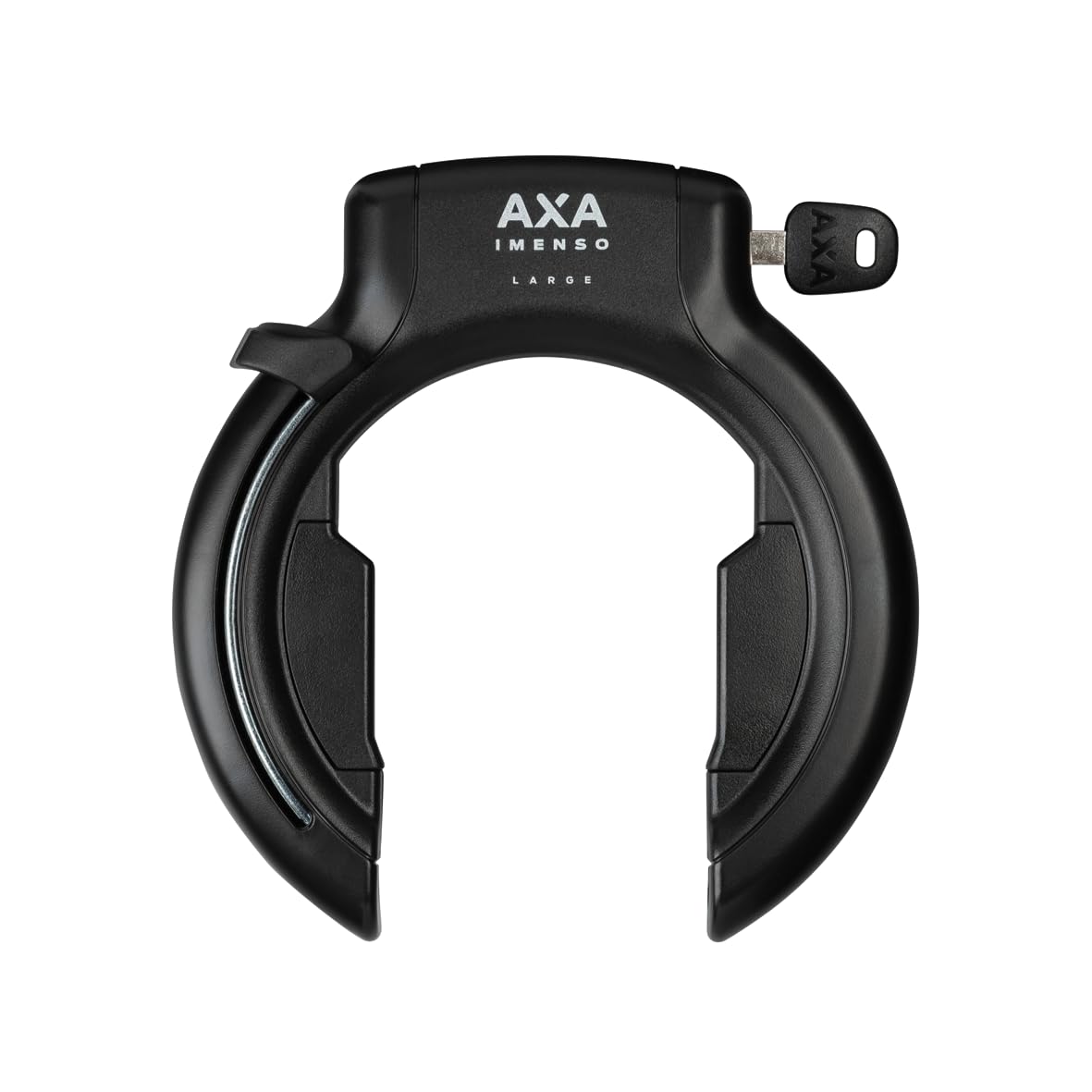 AXA Imenso Large Retractable Rahmenschloss – Schlüssel ist Abziehbar – Breite Öffnung 70 mm – Sicherheitsstufe 12 – Kombinierbar mit Einsteckkette, Schwarz
