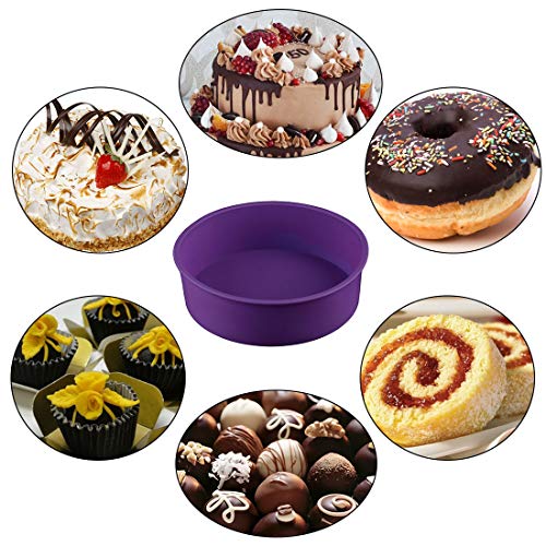 Set di 4 stampi per torte in silicone rotondi da