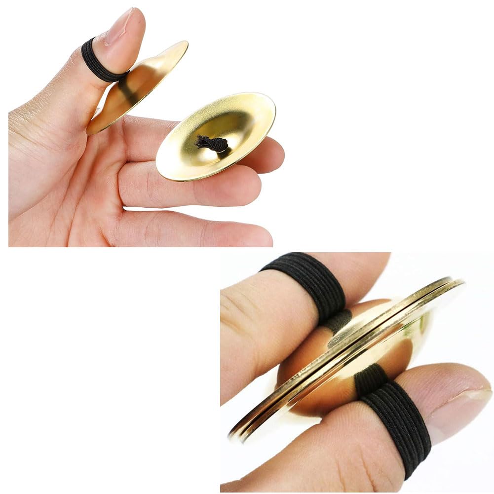Platillos de Dedo, Platillo de Baile, Platillo de Dedo para Danza del Vientre, Platillo de Dedo de Mano, Platillo para Dedo de Latón, Instrumento Musical para Bailar con los Dedos, para de Bailarina