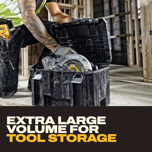 Image of DEWALT TSTAK Tool Box, Extra Large Design, Removable Tray for Easy Access to Tools, Water and Debris Resistant (DWST17806)