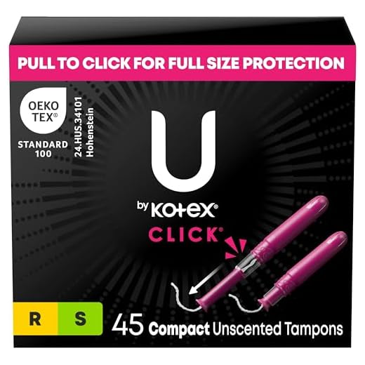 U by Kotex Tampons, Click Compact Multipack, Regular/Super Absorbency, Unscented, 45 Count