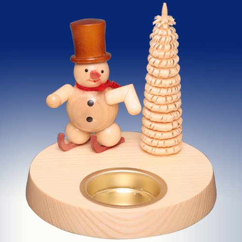 Bougeoir de 10cm pour bougie et chauffe-plat bonhomme de neige