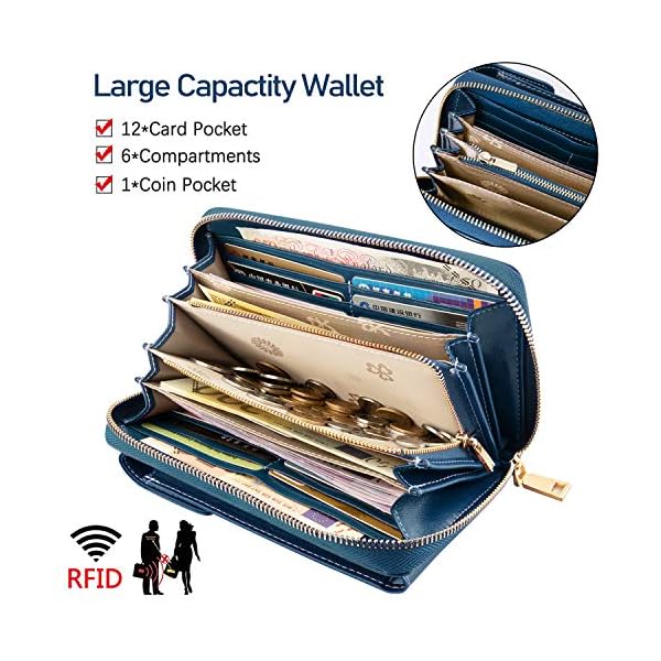 HUANLANG Small Crossbody Phone Bags for Women Leather Cell Phone Purse Wallet With Shoulder Strap RFID Blocking Ladies Shoulder Bag Credit Card Slots Lightweight Crossbody for Phone Bag and Wallet - Image 4