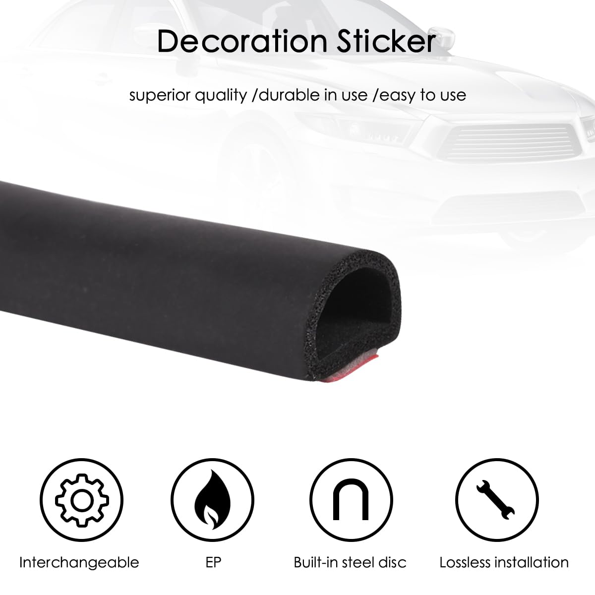 Protezione Bordi Portiera Auto - Guarnizione In Gomma 5.5m, Antigraffio E Antirumore, Nero - Foto 6