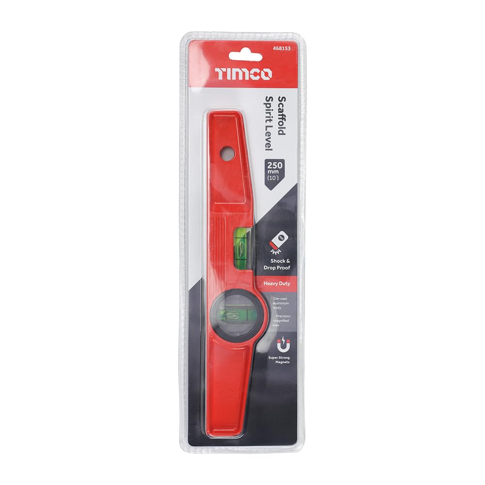 TIMCO - Scaffold Spirit Level (Size 250mm - 1 Each), Red - Image 2