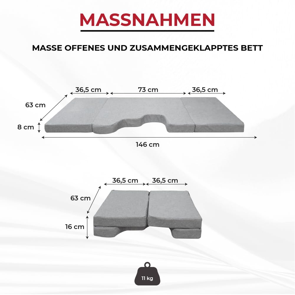 K´Foam Camping-Faltmatratze für Mercedes Vito grau (2003-2014)