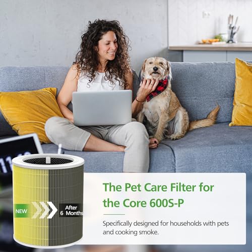 Image of Core 600S Pet Care Replacement Filter for LEVOIT Core 600S & Core 600S-P Air Purifier, for Core 600S-P Pet Care Replacement Filter, Core 600S-RF-PA, 1 Pack, Yellow
