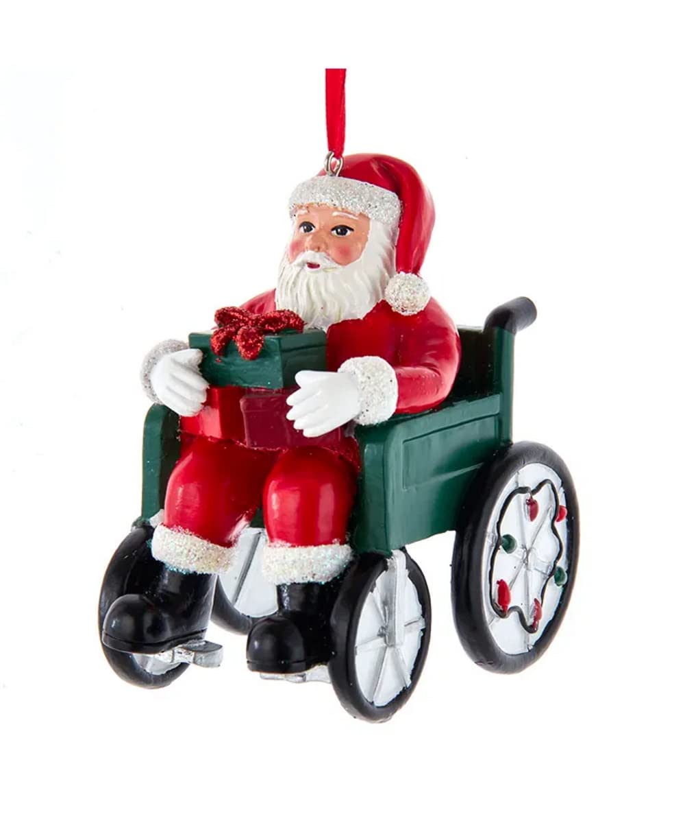 Santa in Wheelchair Ornament