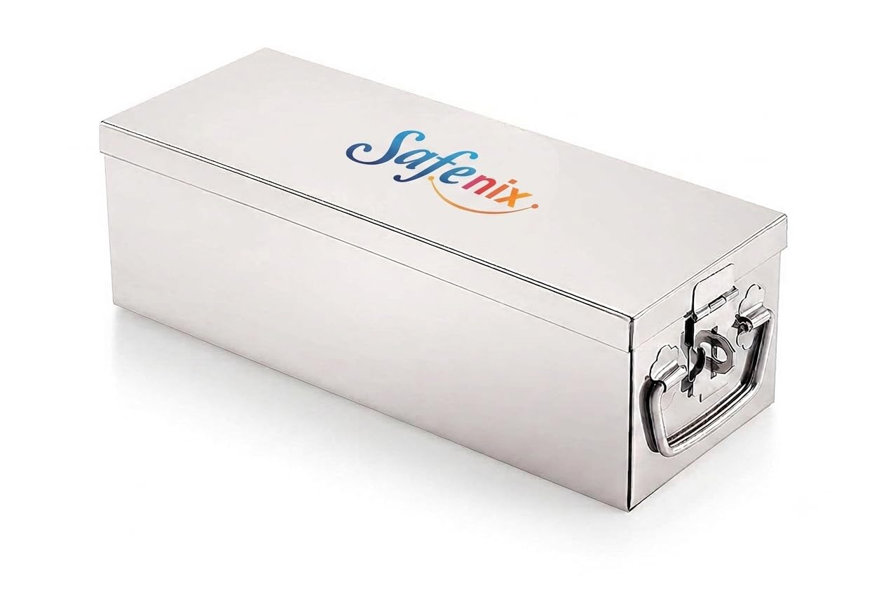 Stainless Steel Locker Boxes,Jewellery Boxes, Cash Box,Bank Locker Box,Check book Box, Peti Size - 8 Inch Cash Box-image-17