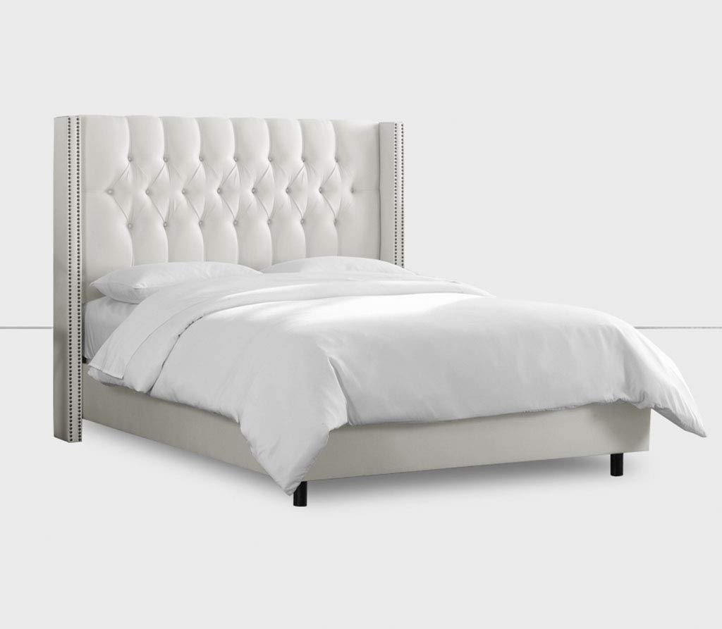 LA WEB DEL COLCHON - Cabecero tapizado Florida para Cama de 150 (170 x 120 cms) Blanco Polipiel | Cama Juvenil | Cama Matrimonio | Cabezal Cama |