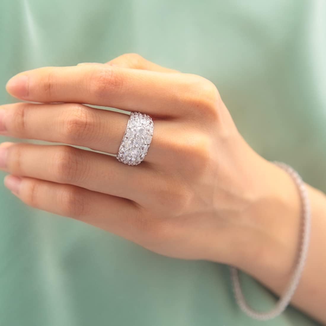 [Gifty] リング パヴェ ギフトボックスセット シルバー925 純銀製 指輪 レディース ダイヤに匹敵する輝き アクセサリー