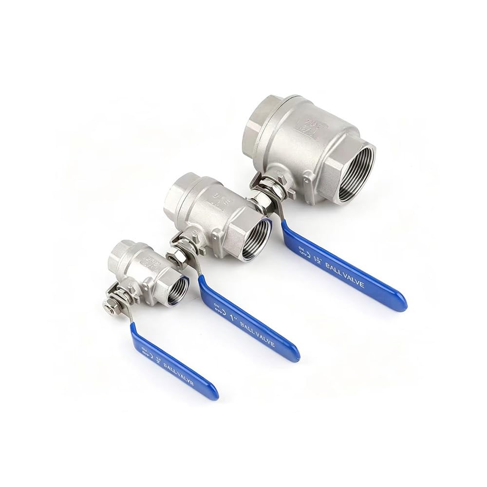 Dwuczęściowa Zawór Kulkowy ze Stali Nierdzewnej SS304, Pełny Przepływ, Gwint Wewnętrzny BSPT, Zawór Wody/Gazu/Oleju, 1/4"-2", 1 Sztuka(3/4")