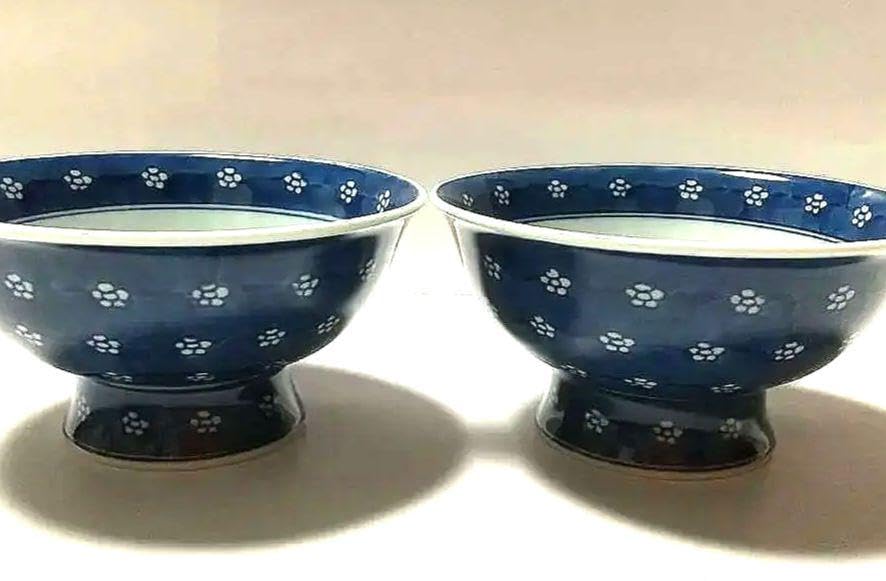 有田焼　源右衛門窯　染付菊割紋飯碗5個セット 有田焼 源右衛門窯 染付菊割紋飯碗5個セット