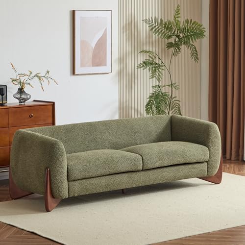 Christopher Knight Home Almab 82 Inches Sofa Couch, Cozy Boucle Upholstered 3-Seater Sofa, Wood...