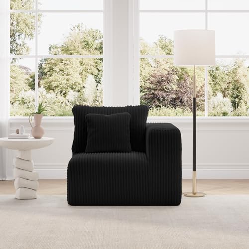 Image of Novilla Modular Sectional Sofa, Modern Cloud Sectional Couch with Smarts Coil Support, Upholstered Boneless Couch for Living Room Apartments Bedroom, No Assembly Required (Right-Arm Chair)