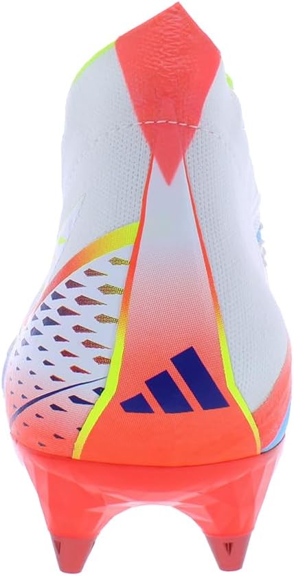 adidas Predator Edge SG Unisex Shoes Size 13.5, Color: Cloud White/Solar Yellow/Power Blue - Image 3
