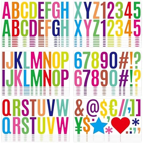 700 pcs 42 Sheets Large Letter Stickers 2.5 inch Vinyl Self-Adhesive Sticker Letters Letter Mailbox Stickers for Mailbox,Signs,Door,Classrooms,Poster Board,Bulletin Board,Address Number(Colorful) Cover