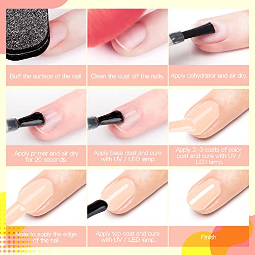VOXURY Vernis Semi Permanente Pastel UV Gel, 6 stks macaron nagellak gel nagellak losweken manicure nail art kit 10 ml - Afbeelding 8