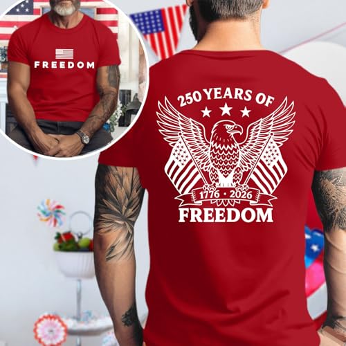 Image of Ithalt Men's American Flag Shirt 4th of July T-Shirt USA Patriotic Tee Shirt Independence Day Top
