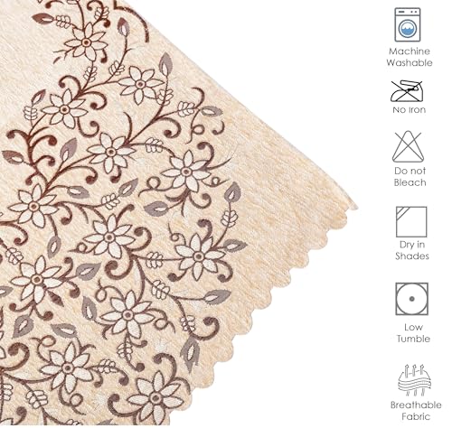 Image of Premium Chenille Woven Anti-Slip 5 Seater Sofa Cover | L-Shape Sofa Seat Protector for Living Room | Durable & Stylish Slipcover - Beige - Phoolkari