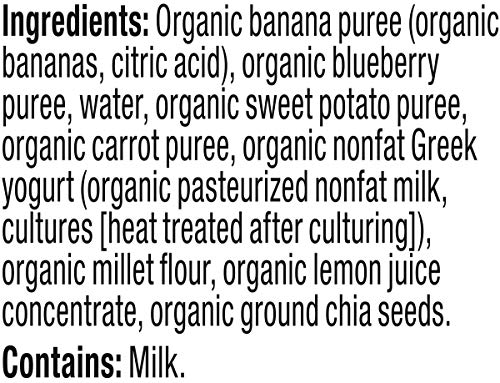 Plum Organics | Mighty Food Group Blend | Organic Baby Food Meals [12+ Months] | Banana, Blueberry, Sweet Potato, Carrot, Greek Yogurt & Millet | 4 Ounce Pouch (Pack Of 6) #TOP7