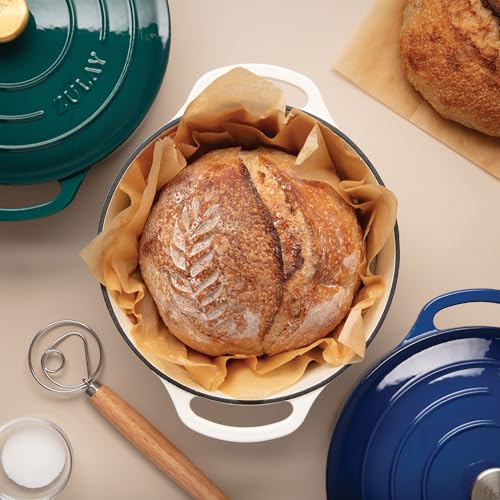 Zulay - Frusta danese per impasto, grande, 33 cm, in acciaio inox e legno danese, frullatore artigianale in stile olandese per pane, pastella, torta, pasticceria e altro ancora - immagine 5