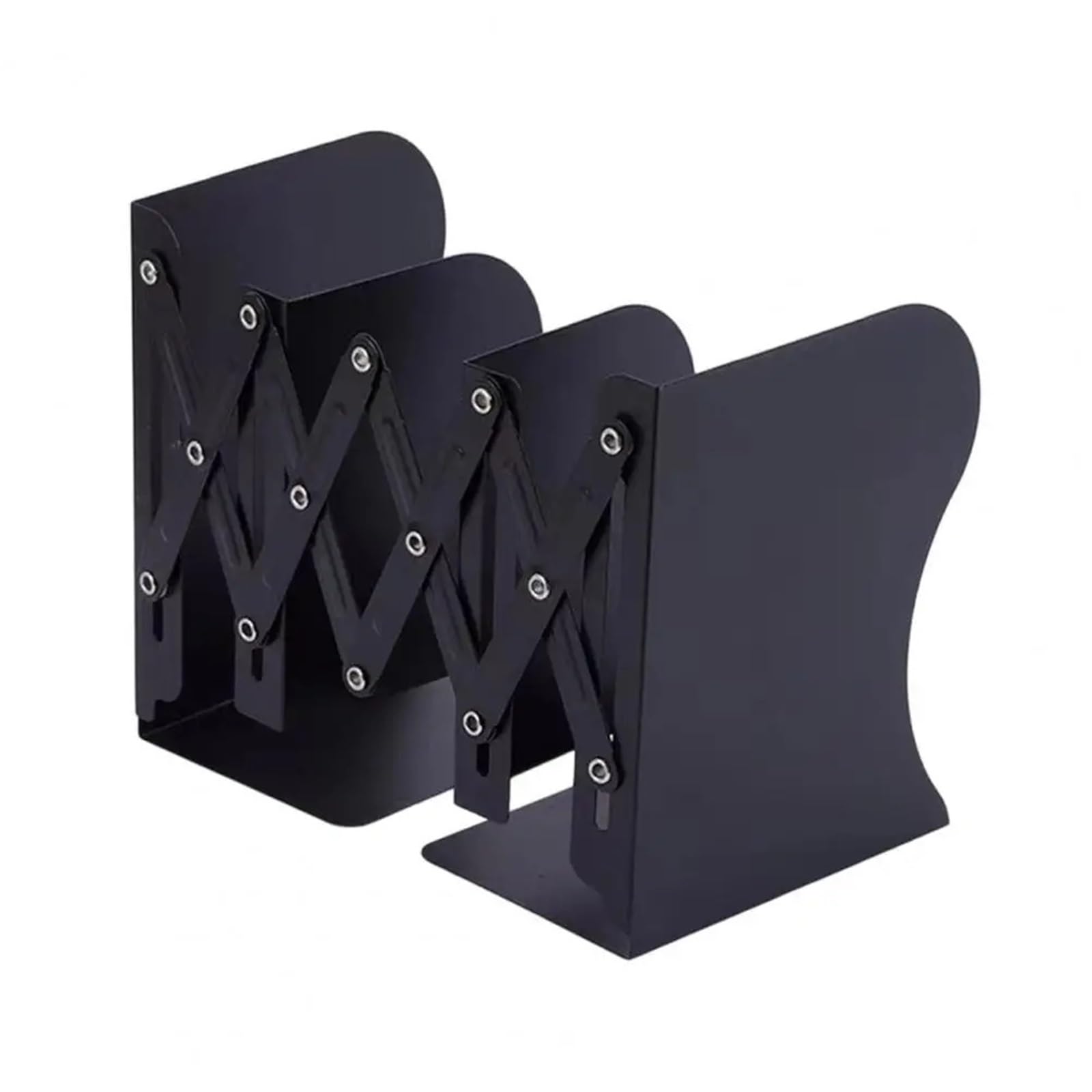Desktop Bookends 1pcs Macaron Color Retractable Bookend Desk Expandable Book Holder with Non-Slip Base Metal Office Home Study for Home Office School Library(Black)