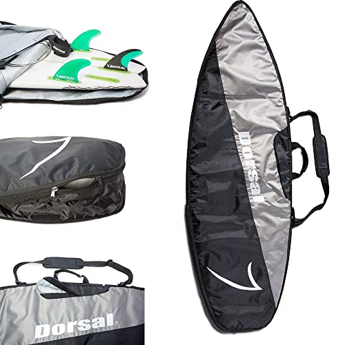 Dorsal Travel Shortboard And Longboard Surfboard Board Day Bag Cover Black/Grey Nylon 5'6 #TOP7